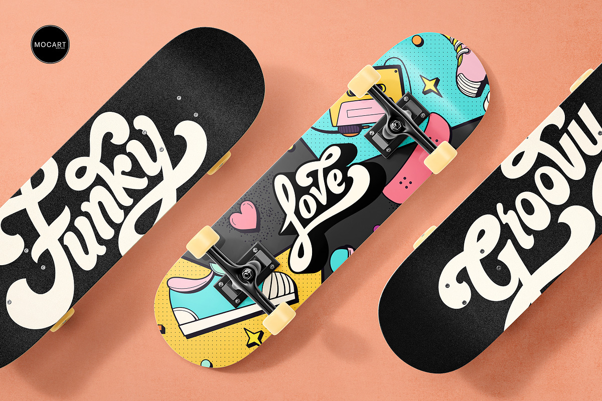 Skateboard Mockup Set v1, a Merchandise Mockup by Mocart (Photo 14 of 18)