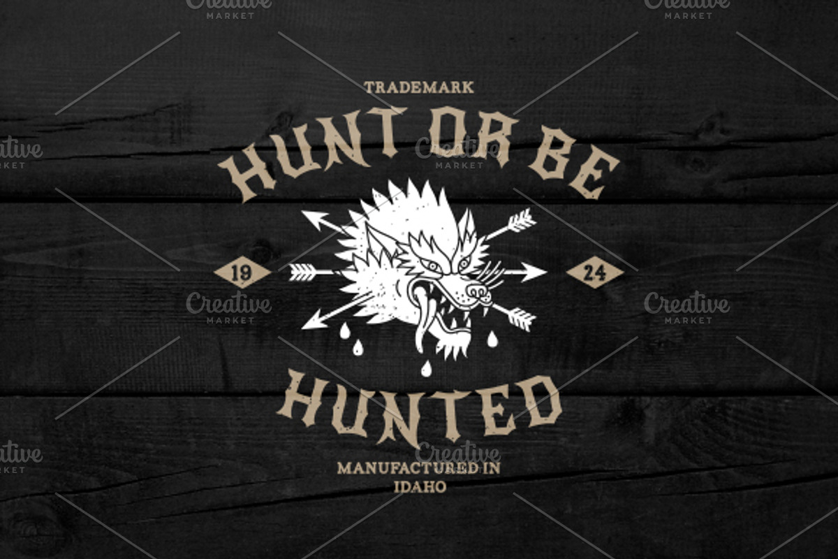 Vintage Label Hunt Or Be Hunted, an Animal Illustration by Ezepov (Photo 1 of 2)