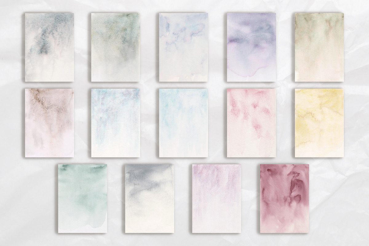 Set of 14 watercolor backgrounds, a Texture Graphic by SweetRenieDesigns (Photo 2 of 11)