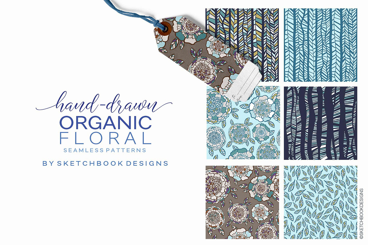 Organic Floral Seamless Patterns, a Pattern Graphic by Sketchbook Designs (Photo 2 of 10)