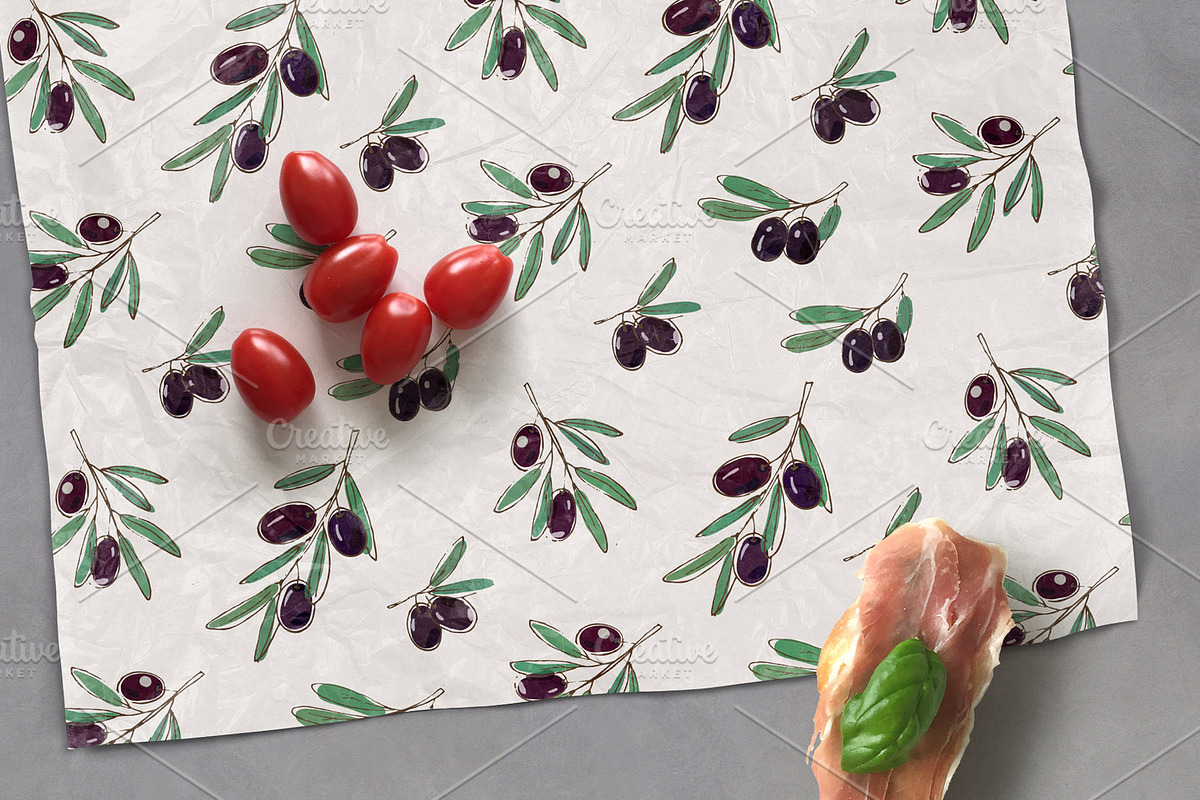 Olives & olive oil sketches, vector, a Food Illustration by harmonia_green_art (Photo 7 of 9)