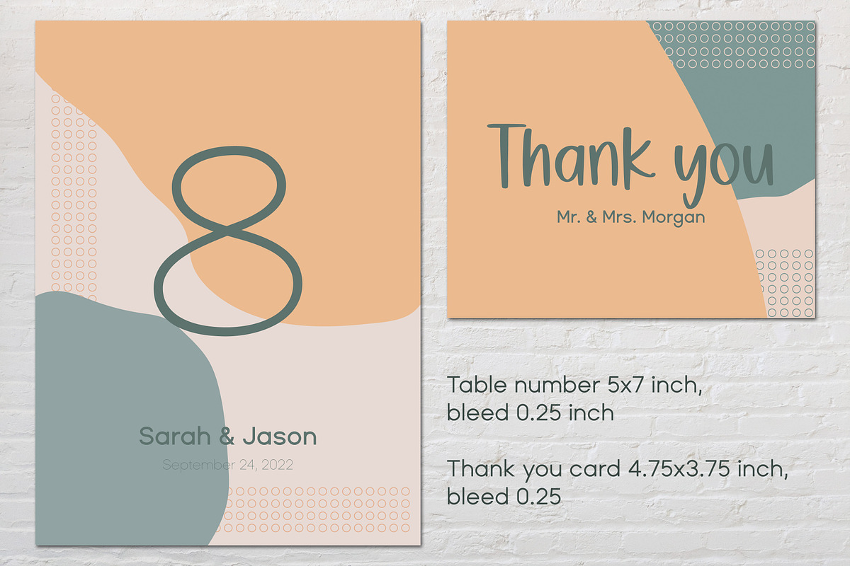 Abstract modern wedding cards suite, an Invitation Template by MariiaVD (Photo 6 of 10)