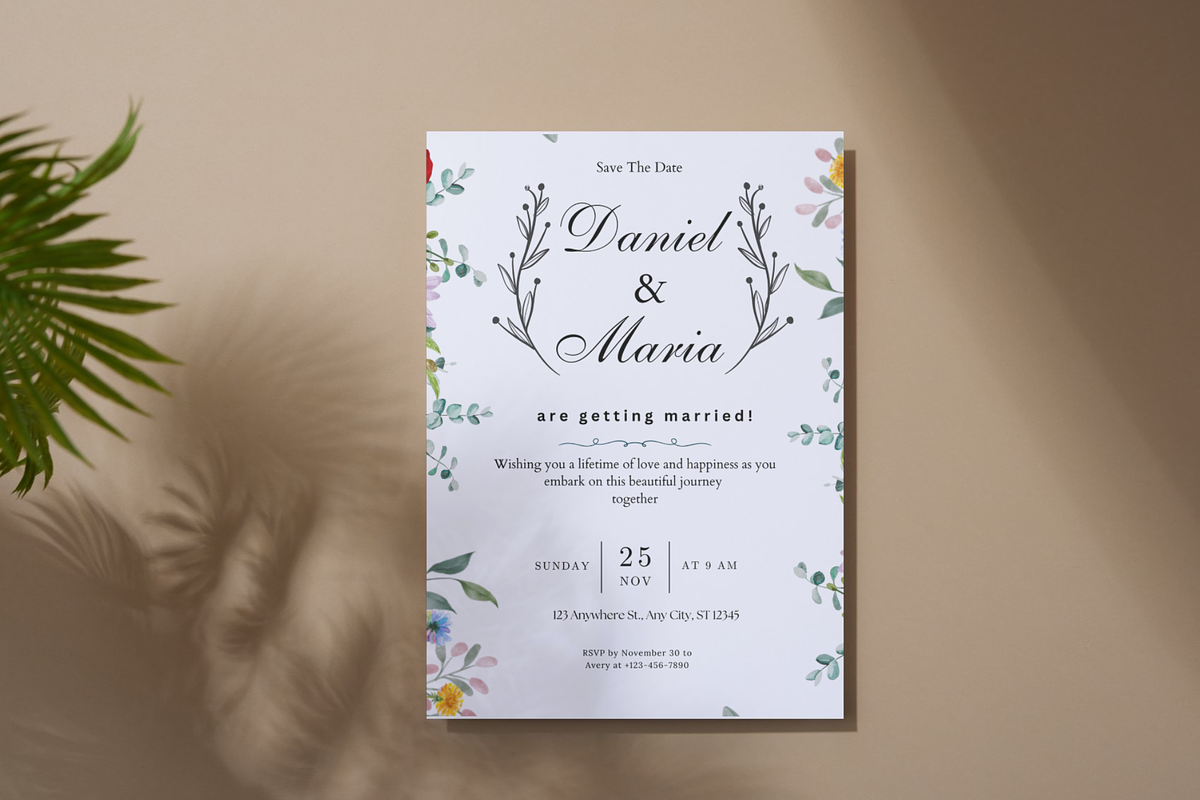 Floral Wedding Suite Canva Set, an Invitation Template by WynterLife Studio (Photo 3 of 7)