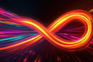 Colorful light trails forming an inf, a Photo by Iftikhar Alam