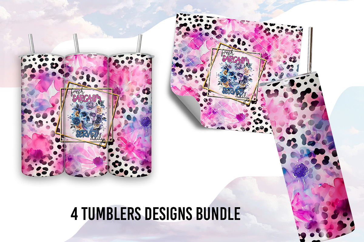 Sarcastic Skull Tumbler Bundle PNG, an Object Graphic by TumblerArtDS (Photo 7 of 7)