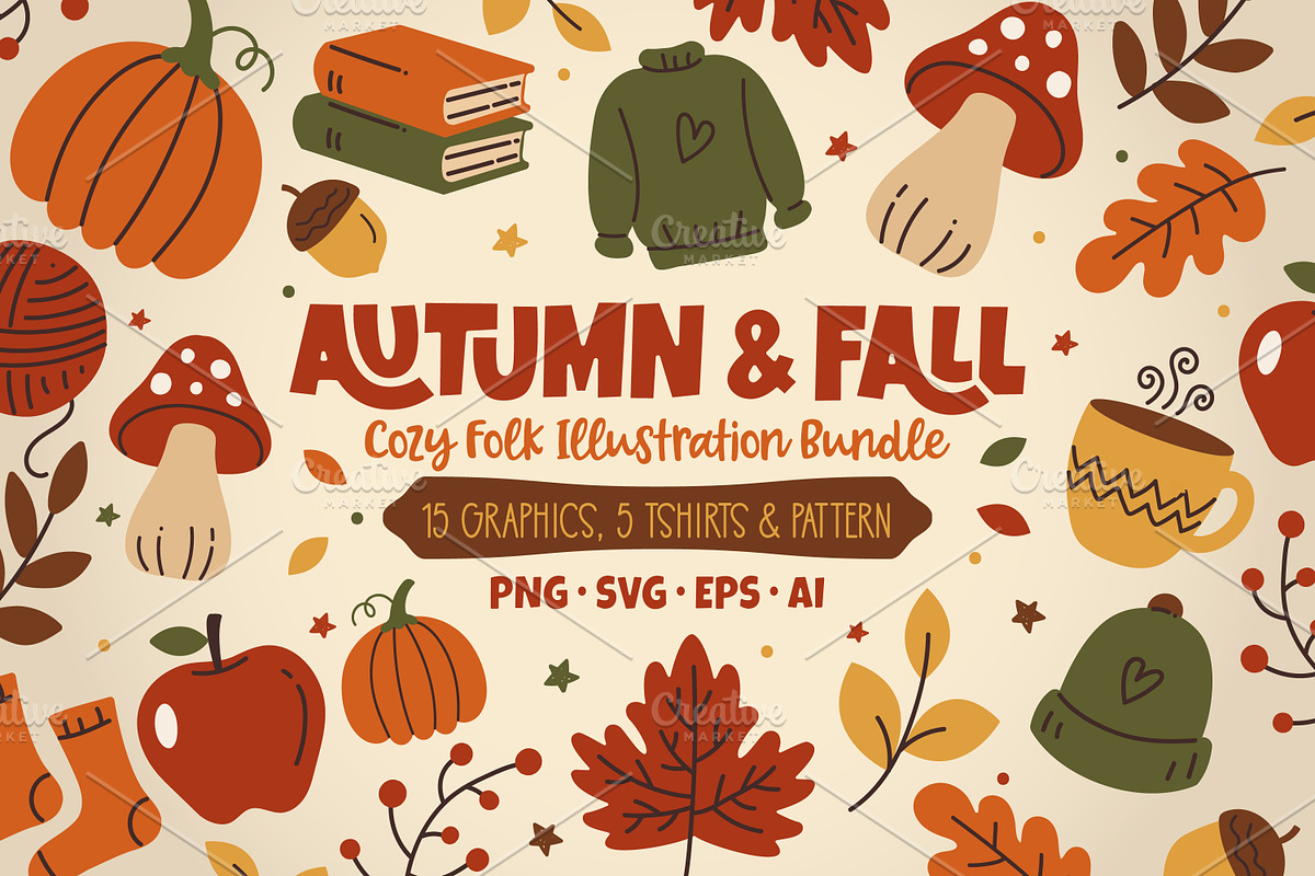 Autumn and Fall Illustration Bundle, an Object Graphic by ashek (Photo 1 of 8)