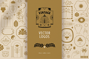 Vintage vector logos, a Background Graphic by venimo (Thumbnail 1 of 6)