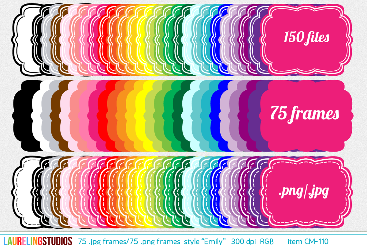 75 artisan clipart  frames, an Object Graphic by Laureling Studios