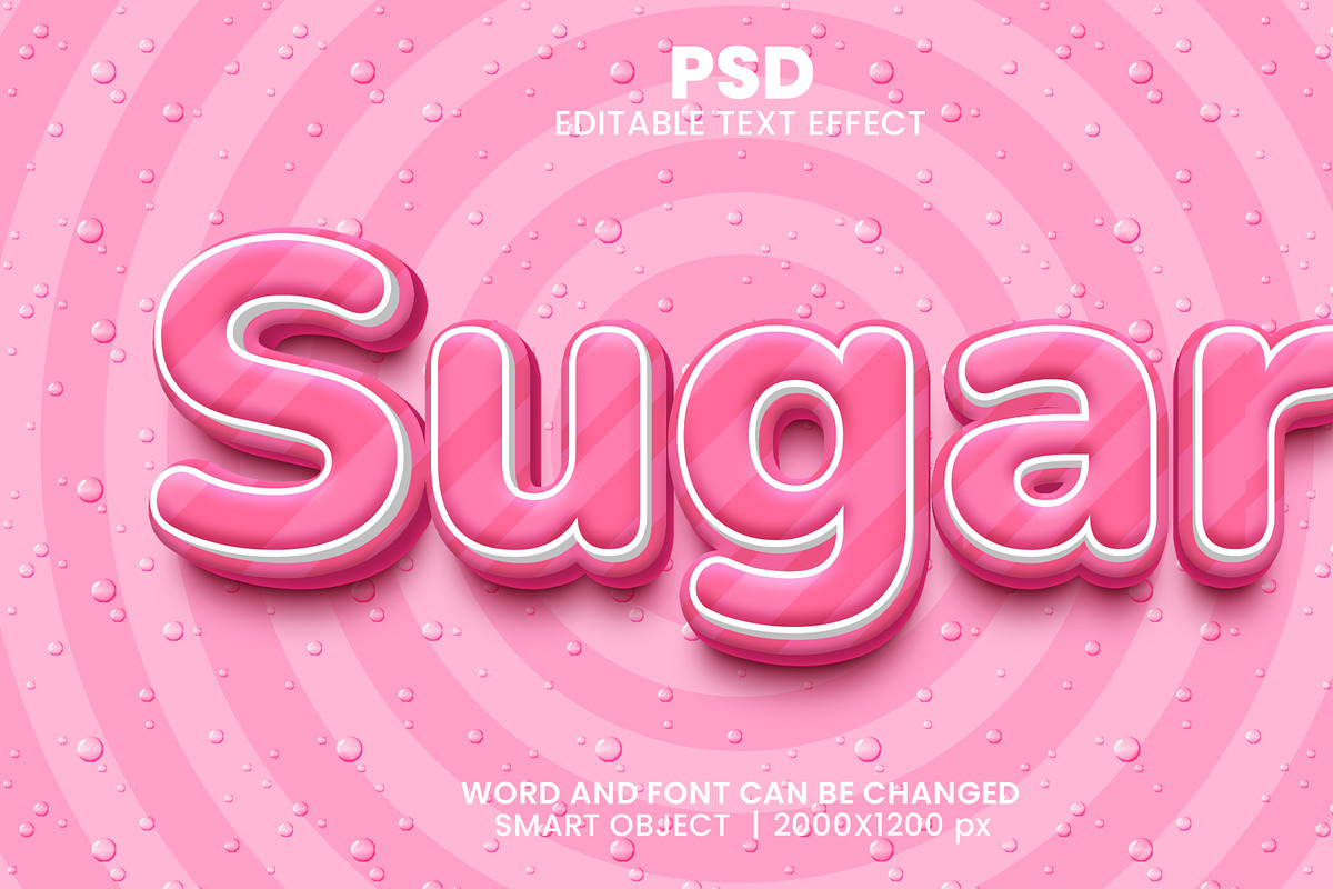 Sugar 3d Text Effect cute pink font, an Action Add-On by bdrobin (Photo 2 of 2)
