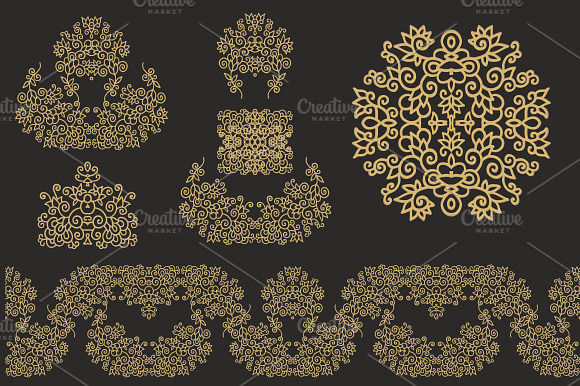 Floral Golden Vignettes Garlands