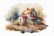 Spring Cottage Watercolor Collection, a Seasonal Illustration by OREJE (Thumbnail 12 of 17)