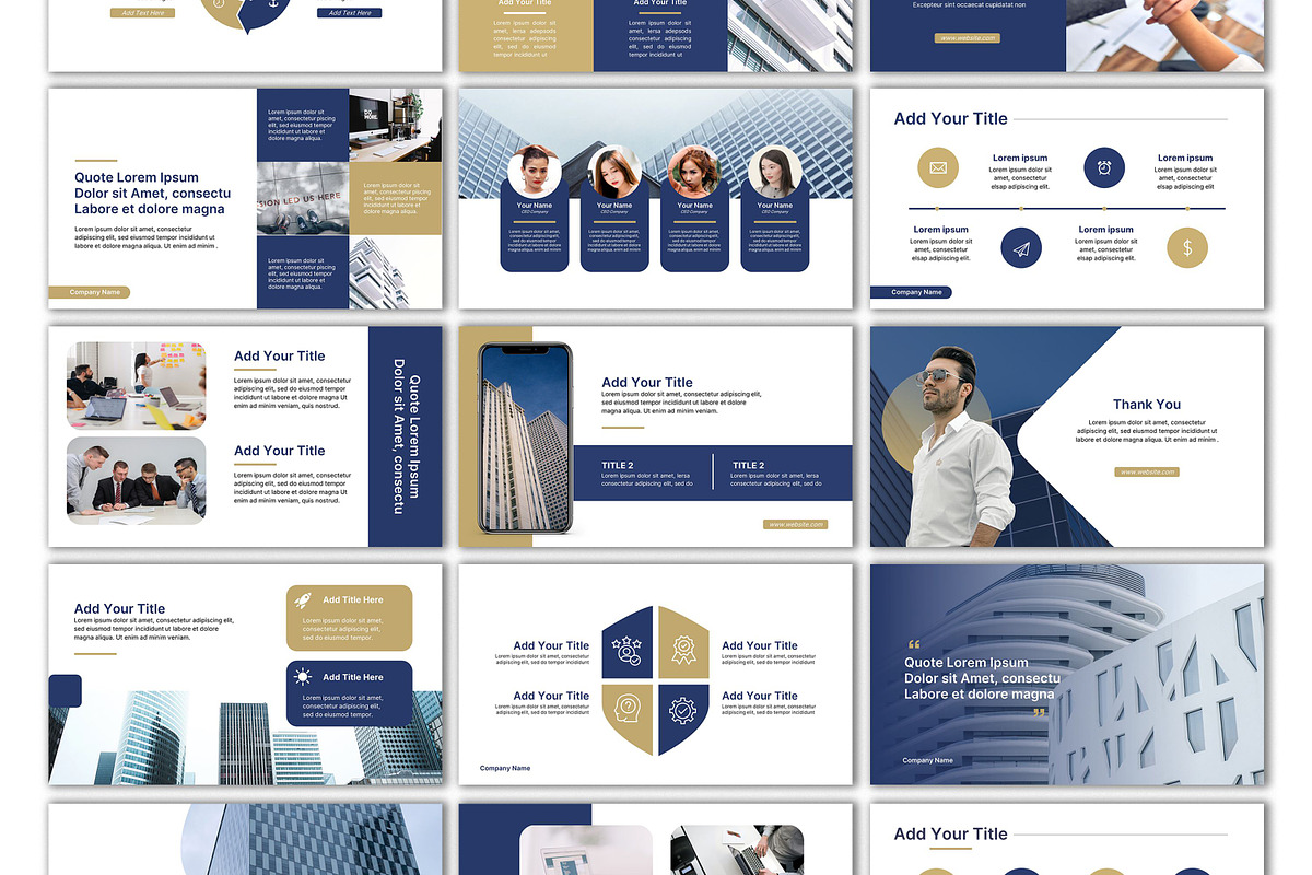 Blue and Gold Powerpoint Template, a Presentation Template by SKY CREATION (Photo 2 of 6)