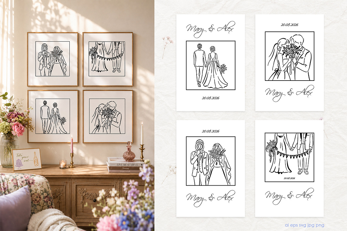 Dopamine Garden Wedding Clipart Pack, a Decorative Illustration by SunnJaneArt (Photo 6 of 20)