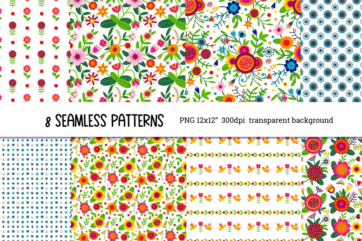 Folk Flowers. Folk Pattern, an Illustration by AvaAva (Photo 20 of 26)