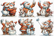 Santa snowman selfie clipart, an Illustration by Craft Nest (Thumbnail 6 of 6)