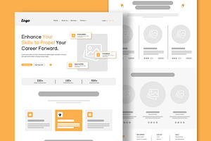 Wireframe Landing Page UX Layout, a Landing Page Template by CreativeShaper