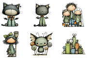 Whimsical Halloween Clipart, an Illustration by DreamArtGraphic (Thumbnail 4 of 5)