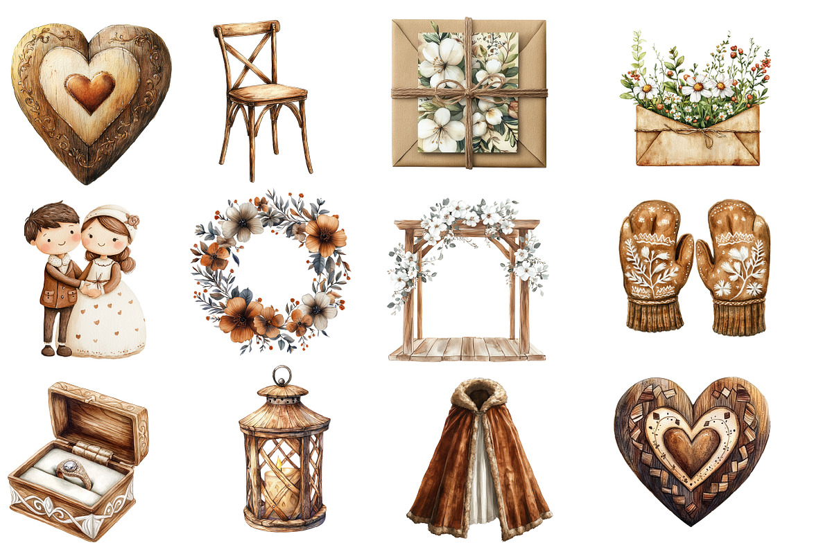 Nordic Wedding Day Clipart, an Illustration by Designworld (Photo 3 of 5)