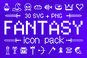 Fantasy Pixel Gaming Art Icon Pack