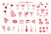 Love Coquette style. Vector clip art, a Decorative Illustration by Tata Pilip (Thumbnail 2 of 23)