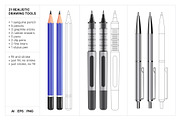 Vector Pens & Pencils, an Object Graphic by Side Project (Thumbnail 2 of 8)
