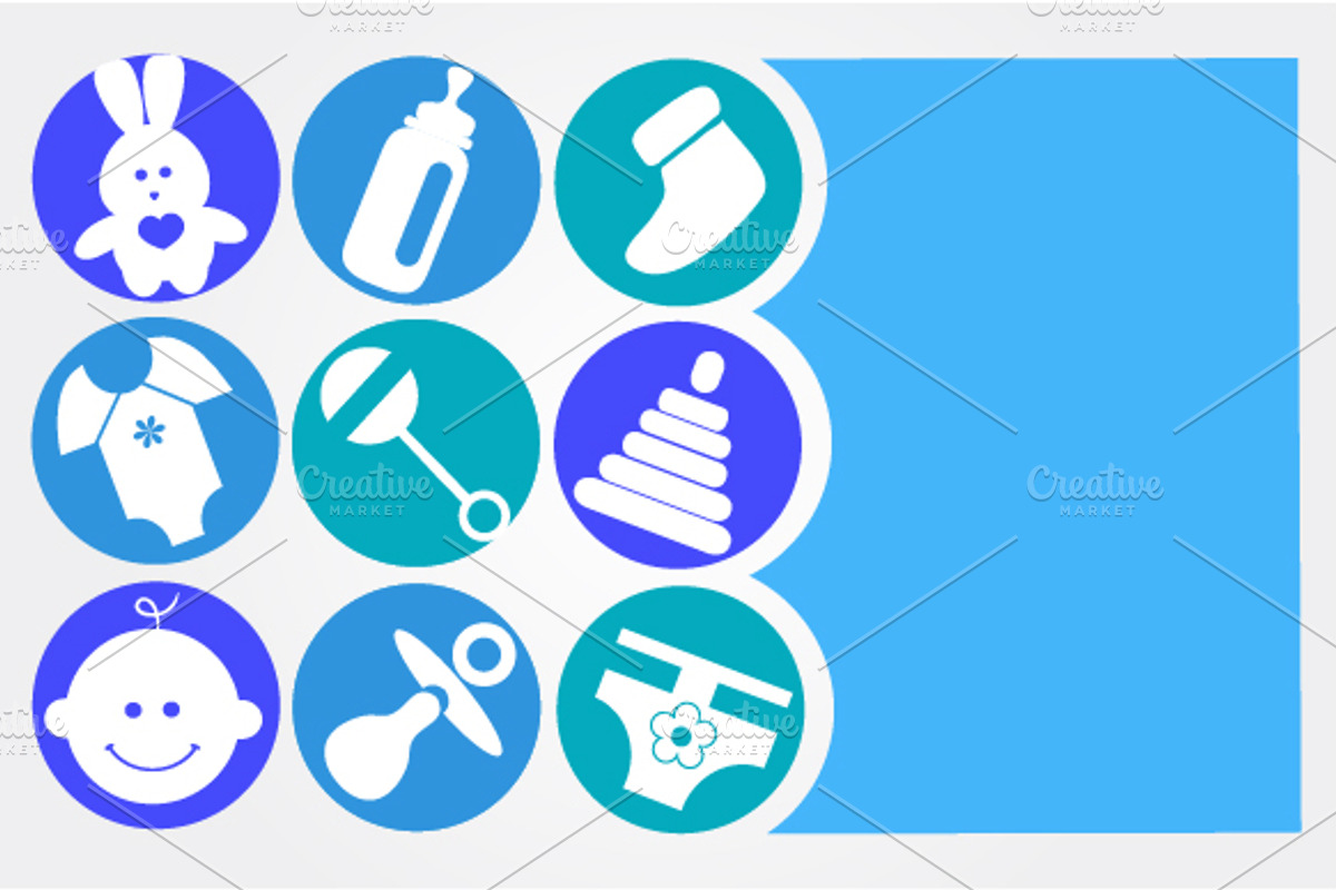 Baby icons vector set, an Illustration by zoya (Photo 2 of 3)
