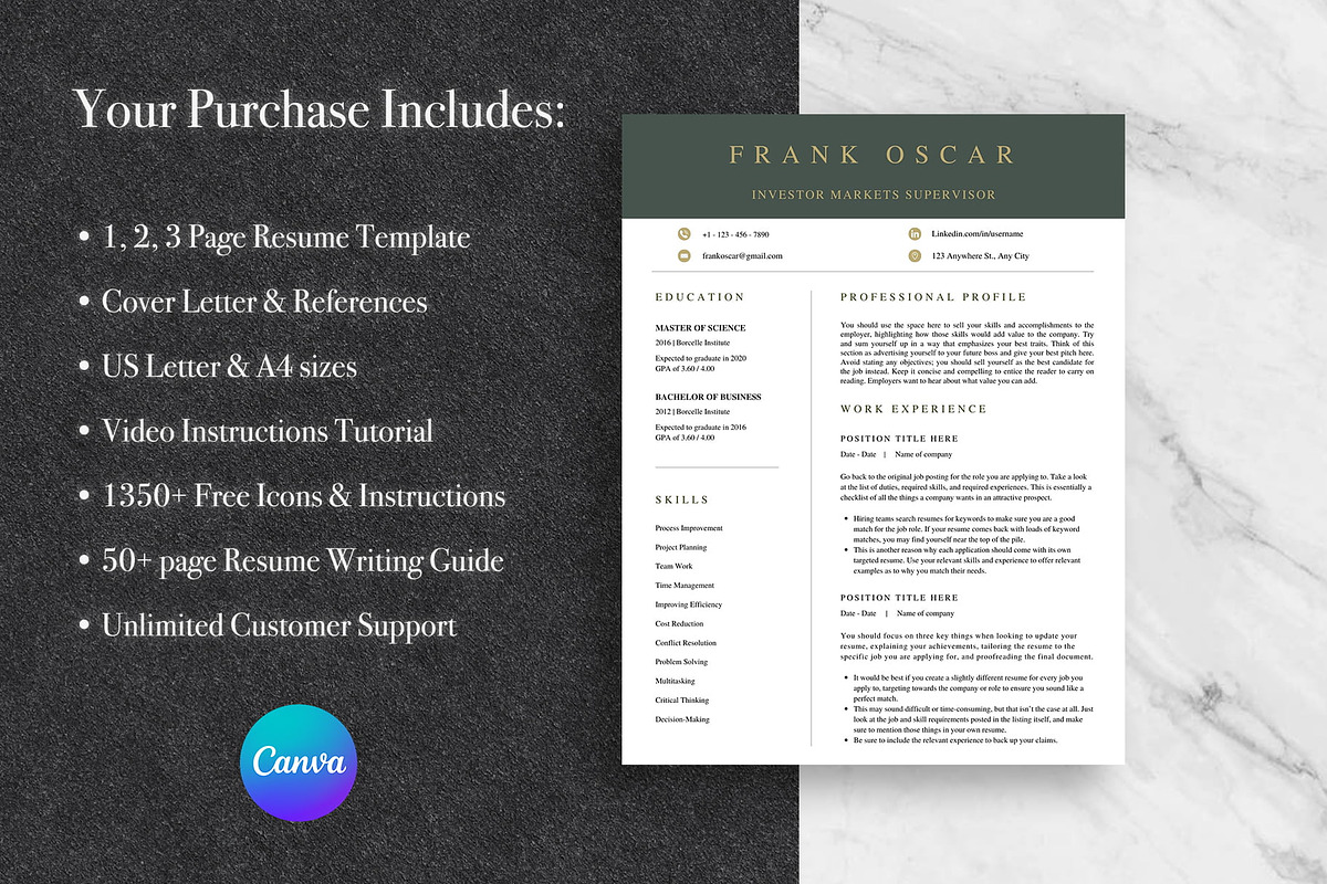 Modern Executive CV Template | Canva, a Resume Template by Lux Resume (Photo 6 of 7)