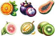 Watercolor Tropical Fruit Summer PNG, an Illustration by Designking (Thumbnail 3 of 4)