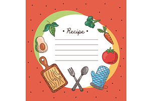 recipe with fresh vegetables, a Food Illustration by studiogstock