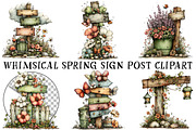Whimsical Spring Sign Post Clipart, an Illustration by OK Design (Thumbnail 2 of 6)