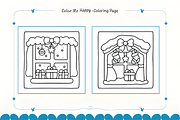 Christmas Window Coloring Pages, a Seasonal Illustration by Coco Bloom (Thumbnail 3 of 4)
