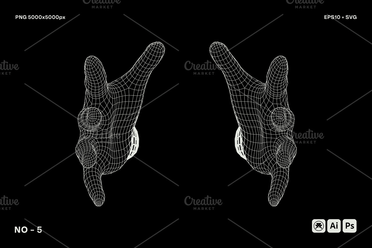 Retro Futuristic Wireframe Pack, an Object Graphic by BonkiStudio (Photo 7 of 9)