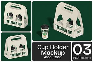 Cup Holder Mockup, a Cups & Container Mockup by Permadi Creative