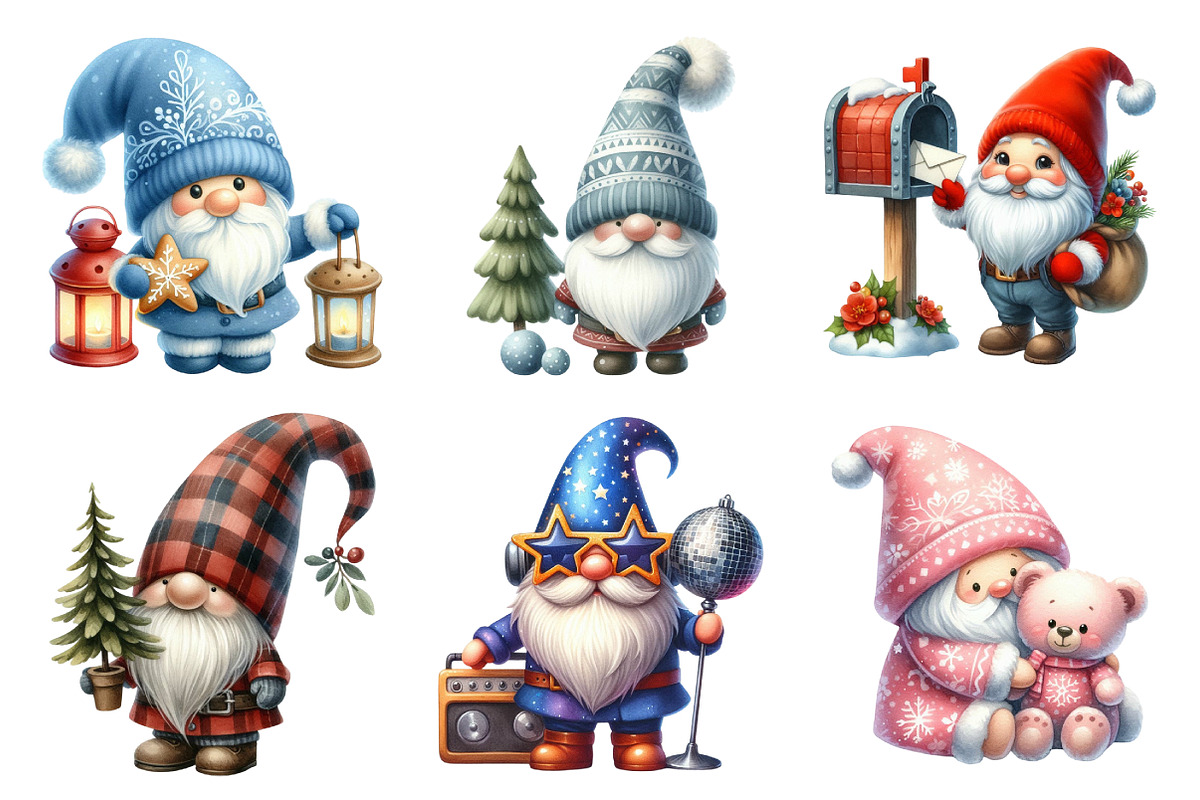 Christmas Gnome Sublimation Clipart, an Illustration by Daily.Designs (Photo 5 of 5)