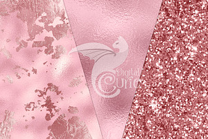 Pink Foil And Glitter Textures