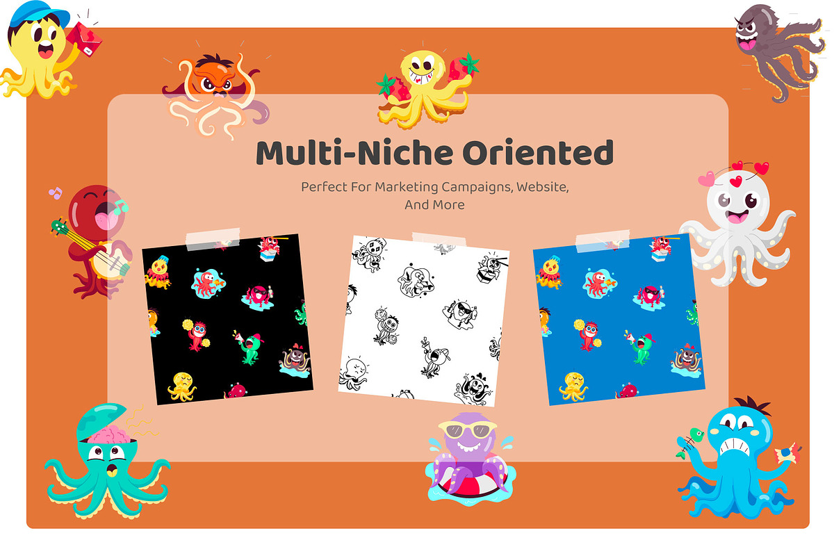 Octopus Cartoon Sticker Set, an Emoji Icon by Vectors Market (Photo 4 of 6)