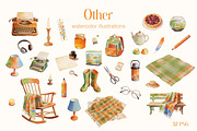 Slow Reading. Watercolor clipart, an Education Illustration by Polli Deeva (Thumbnail 9 of 12)