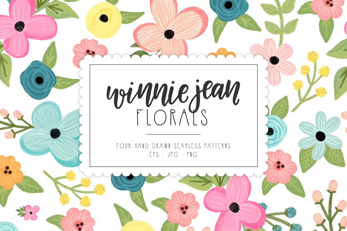 WinnieJean Florals Seamless Patterns, a Pattern Graphic by WinnieJean (Photo 2 of 5)