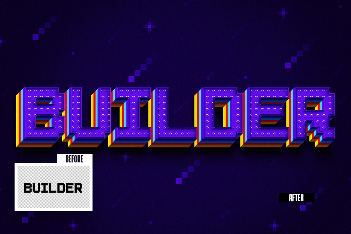 Pixel Lego Text Effect, a Layer Style Add-On by iDoodle Studio (Photo 5 of 5)