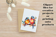 Cute Song Birds Watercolor Clipart, an Animal Illustration by Mermaids Cove (Thumbnail 9 of 9)