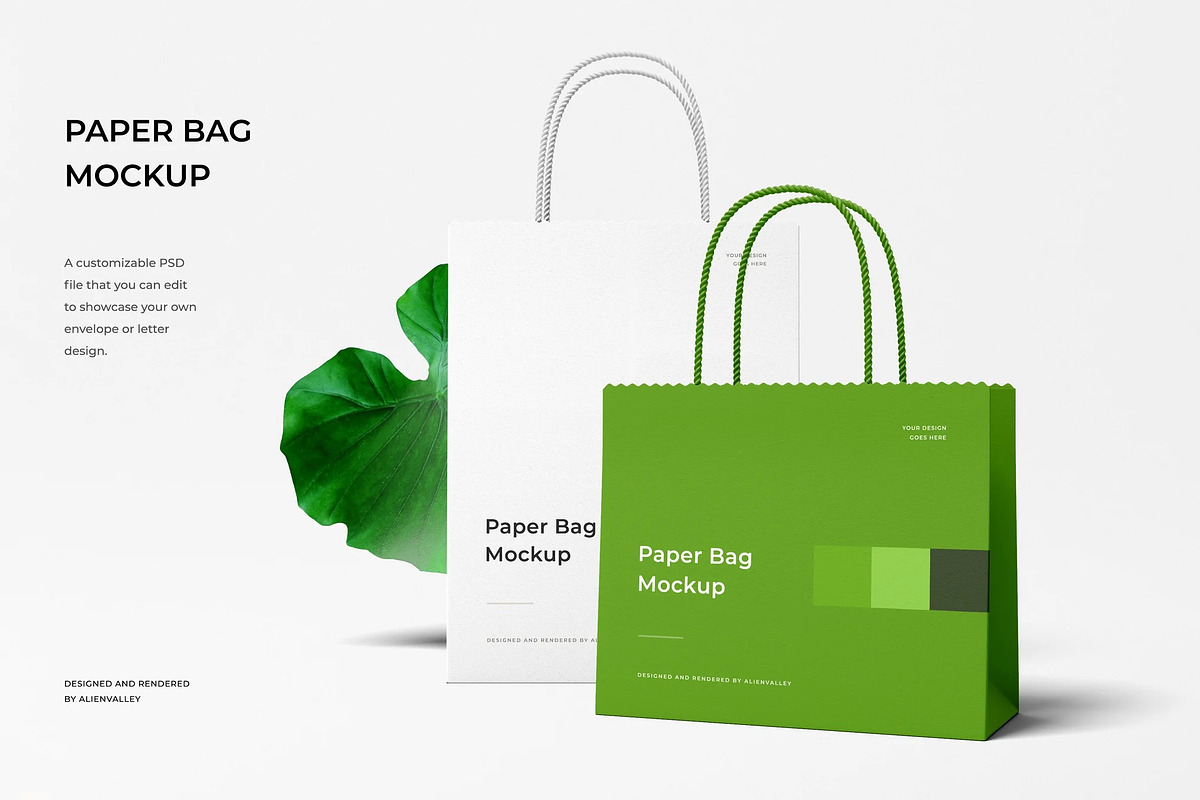 High Quality Paper Bag Mockup, a Packaging Mockup by zpackcreative (Photo 1 of 6)