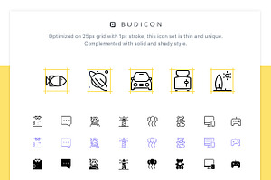 Budicon - 1335 pixel perfect icons, an Outline Icon by Budi