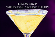Lemon Drop Watercolor Cocktail, a Food Illustration by Olexandra Mur (Thumbnail 3 of 4)