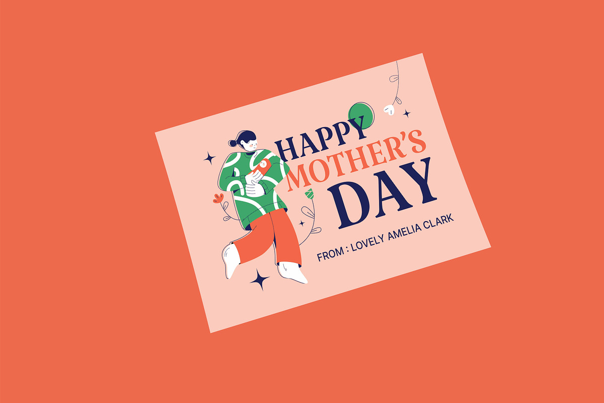 Red Mothers Day Greeting Card, a Card Template by Neermana (Photo 3 of 4)