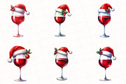 Christmas Red Wine Clipart, an Illustration by OK Design (Thumbnail 5 of 5)