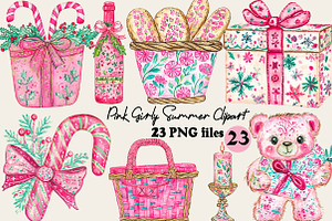 Pink Girly Summer Clipart PNG ., a Sport Illustration by SVGArt