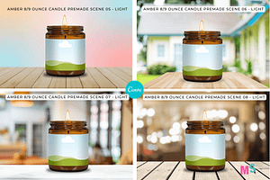 Amber Candle Jar Mockup For Canva