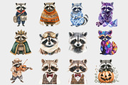 Watercplor Raccoon Clipart, a Seasonal Illustration by Design Market (Thumbnail 2 of 5)