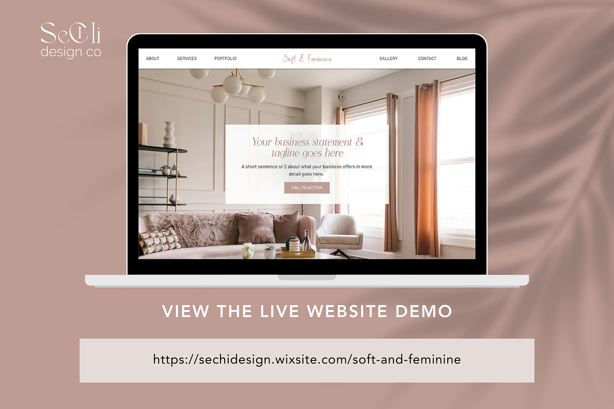Soft & Feminine Wix Website Template, a Wix Template by Sechi Design Co (Photo 4 of 5)