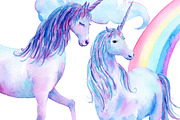 Watercolor Clipart Unicorns, an Illustration by Corner Croft (Thumbnail 3 of 6)